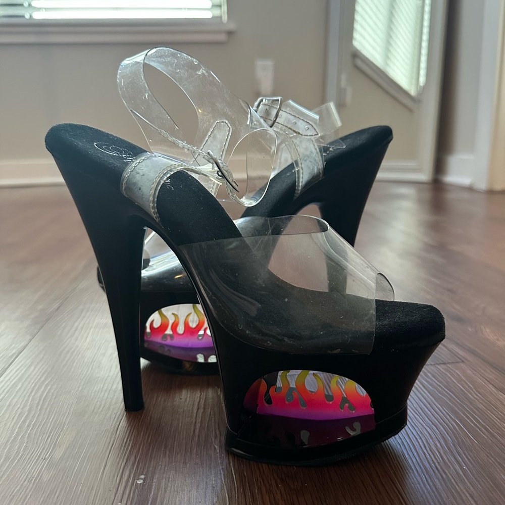 Pleaser 7” UV reactive dance heels size 10 medium wear
